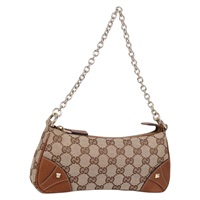 【原宿店限定】グッチ GUCCI アクセサリーポーチ GGキャンバス チェーン ベージュ ゴールド 120940 レディース yk19441V