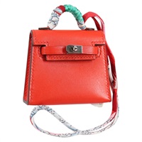 【原宿店限定】エルメス HERMES バッグチャーム マイクロケリー レザー オレンジ レディース 141175SM