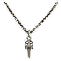 【原宿店限定】クロムハーツ Chrome Hearts ネックレス ダブルダガー ペーパーチェーン Ag925 シルバー レディース 138946M