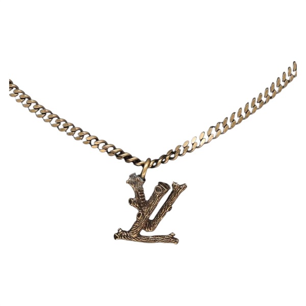 【原宿店限定】ルイ・ヴィトン LOUIS VUITTON コリエイニシャルLVウッド ネックレス メタル ゴールドトーン MP2780 レディース 142405M