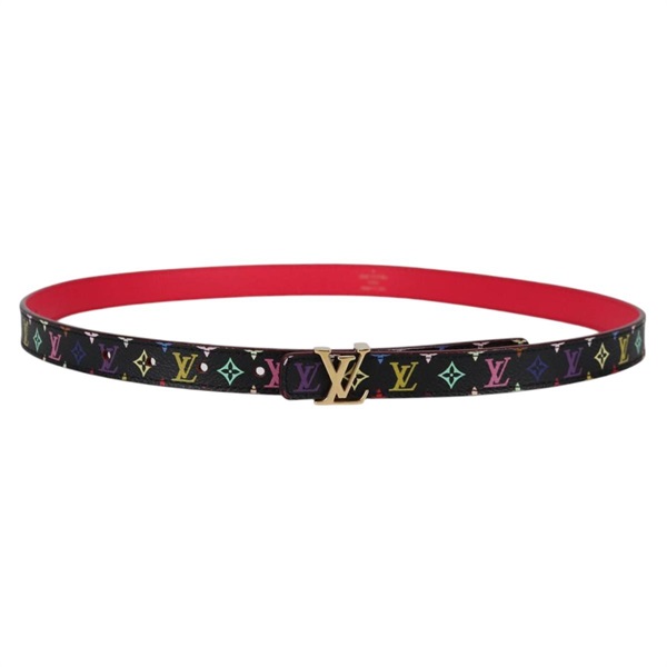 【原宿店限定】ルイ・ヴィトン LOUIS VUITTON サンチュール イニシャル ベルト モノグラムマルチカラー ブラック M9631W レディース 140391V