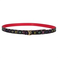 【原宿店限定】ルイ・ヴィトン LOUIS VUITTON サンチュール イニシャル ベルト モノグラムマルチカラー ブラック M9631W レディース 140391V
