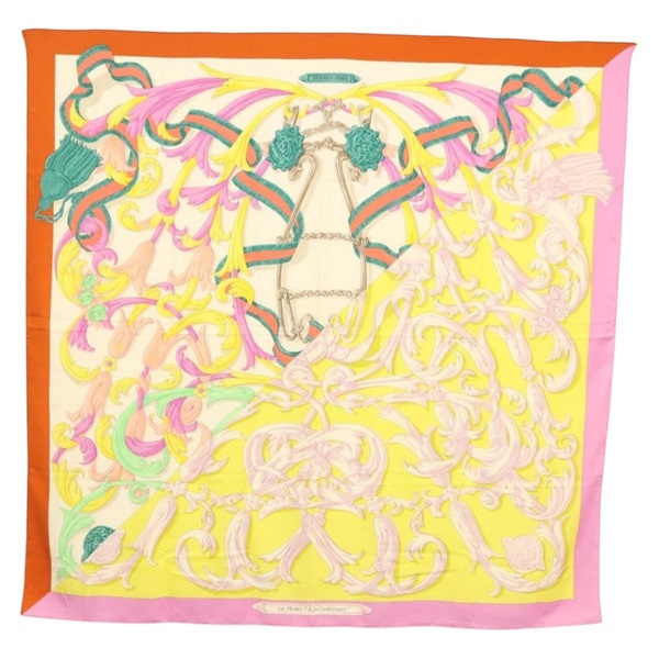 【原宿店限定】エルメス HERMES カレ140 スカーフ "LE MORS A LA CONETABLE" カシミア ホワイト レディース 134921M