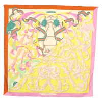 【原宿店限定】エルメス HERMES カレ140 スカーフ "LE MORS A LA CONETABLE" カシミア ホワイト レディース 134921M