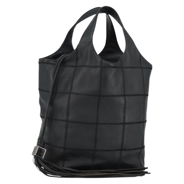 【原宿店限定】シャネル CHANEL ハンドバッグ チョコバー レザー ブラック レディース BA6318V