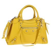 【原宿店限定】バレンシアガ BALENCIAGA ネオ クラシック シティ ハンドバッグ レザー 2way イエロー シルバー 638521 レディース bs29099M