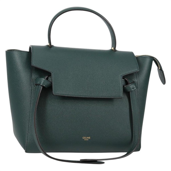 【原宿店限定】セリーヌ CELINE ハンドバッグ ベルトバッグ レザー グリーン ゴールド レディース 134867M