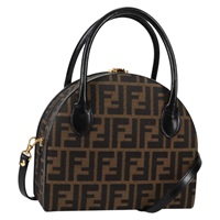 【原宿店限定】フェンディ FENDI ハンドバッグ ズッカキャンバス 2way ブラック ブラウン レディース 135274V