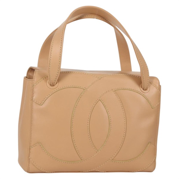 【原宿店限定】シャネル CHANEL ハンドバッグ ラムスキン ベージュ ゴールド レディース 135275V