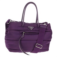 【原宿店限定】プラダ PRADA ハンドバッグ ナイロン 2way パープル ゴールド レディース 138073M