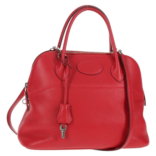 【原宿店限定】エルメス HERMES ボリード31 ハンドバッグ トリヨンレザー レッド シルバー レディース 142568M