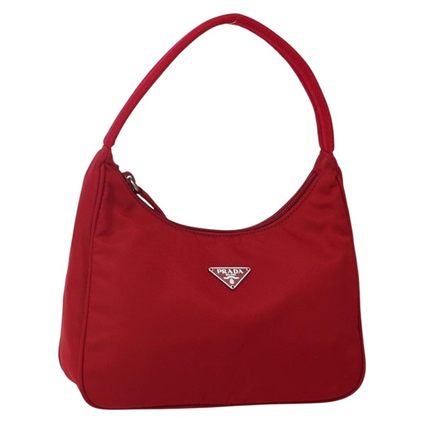 【原宿店限定】プラダ PRADA ハンドバッグ ナイロン レッド シルバー レディース 143136V