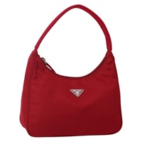 【原宿店限定】プラダ PRADA ハンドバッグ ナイロン レッド シルバー レディース 143136V