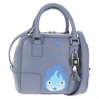 【原宿店限定】ロエベ LOEWE アマソナ 16 ハンドバッグ ジブリコラボ ハウルの動く城 レザー 2way ブルー レディース 128182M