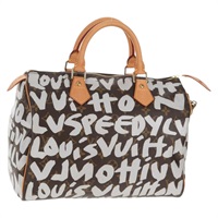 【原宿店限定】ルイ・ヴィトン LOUIS VUITTON スピーディ30 ハンドバッグ モノグラムグラフィティ ホワイト M92195 レディース 128933V