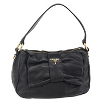 【原宿店限定】プラダ PRADA ハンドバッグ レザー ブラック ゴールド レディース 135316V