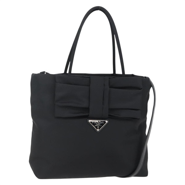 【原宿店限定】プラダ PRADA ハンドバッグ ナイロン 2way ブラック シルバー レディース 139041V