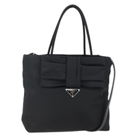 【原宿店限定】プラダ PRADA ハンドバッグ ナイロン 2way ブラック シルバー レディース 139041V