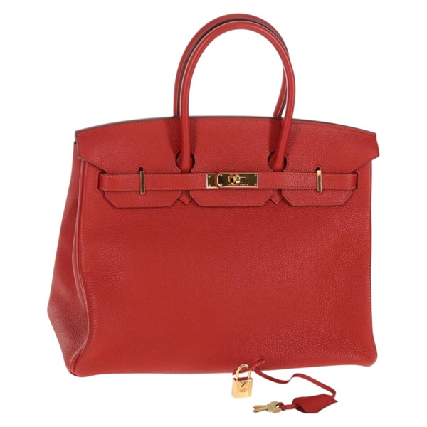 【原宿店限定】エルメス HERMES バーキン35 ハンドバッグ レザー レッド ゴールド レディース 139052M