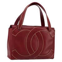 【原宿店限定】シャネル CHANEL ハンドバッグ レザー レッド ゴールド レディース 139910V