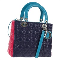【原宿店限定】クリスチャンディオール Christian Dior ハンドバッグ カナージュ レザー 2way マルチカラー シルバー レディース 140132M