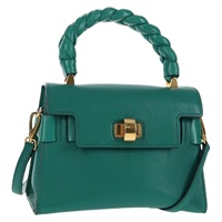 【原宿店限定】ミュウ ミュウ Miu Miu ハンドバッグ マテラッセ レザー 2way グリーン ゴールド レディース 143983M