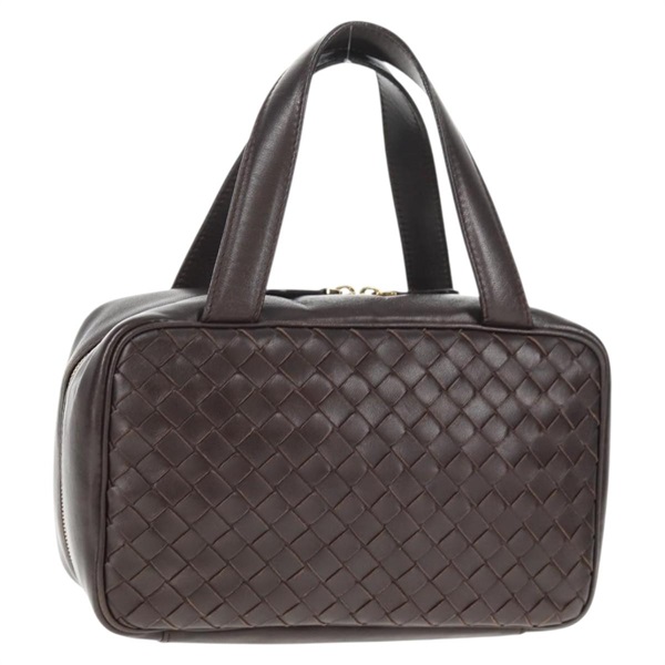 【原宿店限定】ボッテガヴェネタ BOTTEGAVENETA ハンドバッグ イントレチャート レザー ダークブラウン ゴールド レディース 144444V