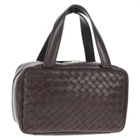 【原宿店限定】ボッテガヴェネタ BOTTEGAVENETA ハンドバッグ イントレチャート レザー ダークブラウン ゴールド レディース 144444V