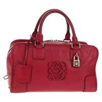 【原宿店限定】ロエベ LOEWE アマソナ28 ハンドバッグ アナグラム レザー シルバー レディース 145248V