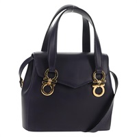 【原宿店限定】サルヴァトーレフェラガモ Salvatore Ferragamo ハンドバッグ ガンチーニ レザー 2way パープル ゴールド レディース 145500V