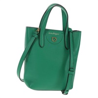 【原宿店限定】サルヴァトーレフェラガモ Salvatore Ferragamo ハンドバッグ ガンチーニ レザー 2way グリーン ゴールド レディース 145509V