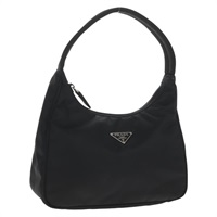 【原宿店限定】プラダ PRADA ハンドバッグ ナイロン ブラック シルバー レディース am9186V