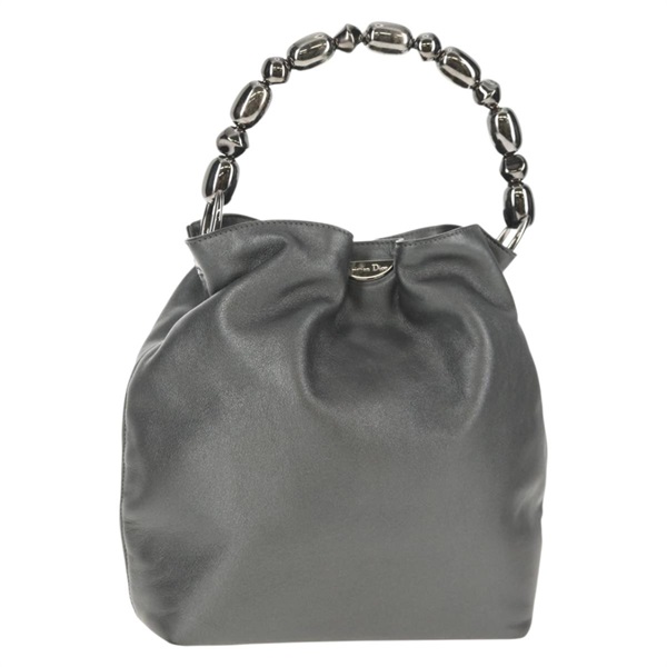 【原宿店限定】クリスチャンディオール Christian Dior ハンドバッグ マリスパール レザー シルバー レディース sw1587V