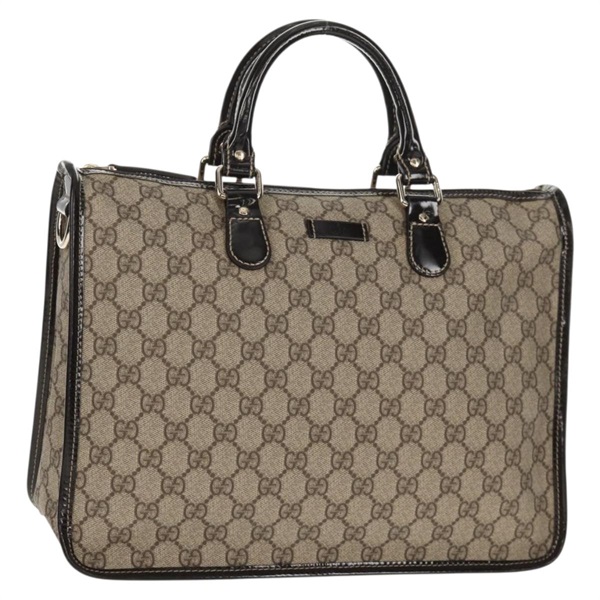 【原宿店限定】グッチ GUCCI ハンドバッグ GGスプリーム PVC ベージュ ゴールド 190259 レディース 146791V