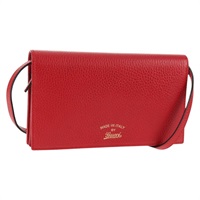 【原宿店限定】グッチ GUCCI スウィング ショルダーバッグ ショルダーウォレット レザー レッド ゴールド 368231 534563 レディース BA5829V