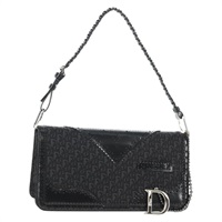 【原宿店限定】クリスチャンディオール Christian Dior ショルダーバッグ トロッターキャンバス ブラック シルバー レディース hk2968V