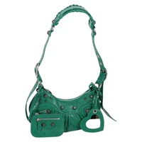 【原宿店限定】バレンシアガ BALENCIAGA ル カゴールXS ショルダーバッグ レザー 2way グリーン シルバー 671309 レディース 134862M