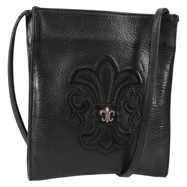 【原宿店限定】クロムハーツ Chrome Hearts ショルダーバッグ クロスボールボタンガンスリンガー レザー ブラック レディース 134879M