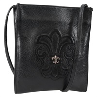 【原宿店限定】クロムハーツ Chrome Hearts ショルダーバッグ クロスボールボタンガンスリンガー レザー ブラック レディース 134879M