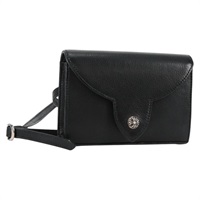 【原宿店限定】クロムハーツ Chrome Hearts ショルダーバッグ BSフレアパッチスクエアポケット レザー ブラック シルバー レディース 134880M