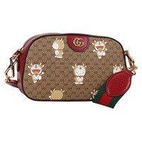 【原宿店限定】グッチ GUCCI ショルダーバッグ マイクロGGスプリーム ドラえもんコラボ PVC ベージュ ゴールド 574886 レディース 137235M