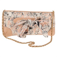 【原宿店限定】シャネル CHANEL ショルダーバッグ チェーン シルク ピンク ゴールド レディース 140122V