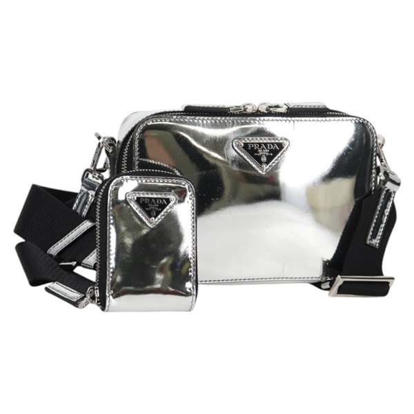 【原宿店限定】プラダ PRADA ショルダーバッグ レザー シルバー 2VH070 レディース 142285M