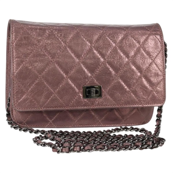 【原宿店限定】シャネル CHANEL ショルダーバッグ チェーン マトラッセ 2.55 レザー ピンク シルバー レディース 142319V