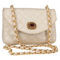 【原宿店限定】シャネル CHANEL グリボア ショルダーバッグ マトラッセ チェーン サテン ゴールド レディース 142689V