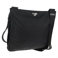 【原宿店限定】プラダ PRADA ショルダーバッグ ナイロン ブラック シルバー レディース 144435V