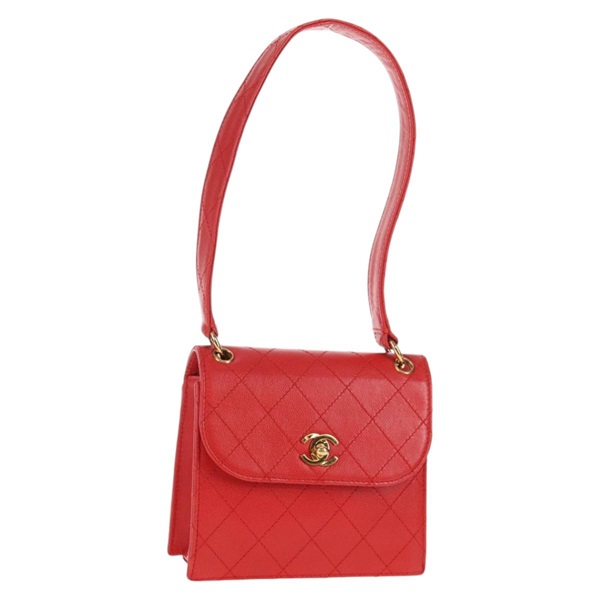 【原宿店限定】シャネル CHANEL ショルダーバッグ マトラッセ キャビアスキン レッド ゴールド レディース gh936V