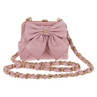 【原宿店限定】シャネル CHANEL ショルダーバッグ マトラッセ がま口 チェーン エナメル ピンク ゴールド レディース 128940M