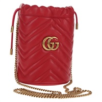 【原宿店限定】グッチ GUCCI ショルダーバッグ チェーン レザー レッド ゴールド 575163 レディース 135268M
