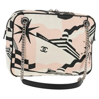 【原宿店限定】シャネル CHANEL ショルダーバッグ チェーン クルーズライン キャンバス ピンク シルバー レディース 139043V